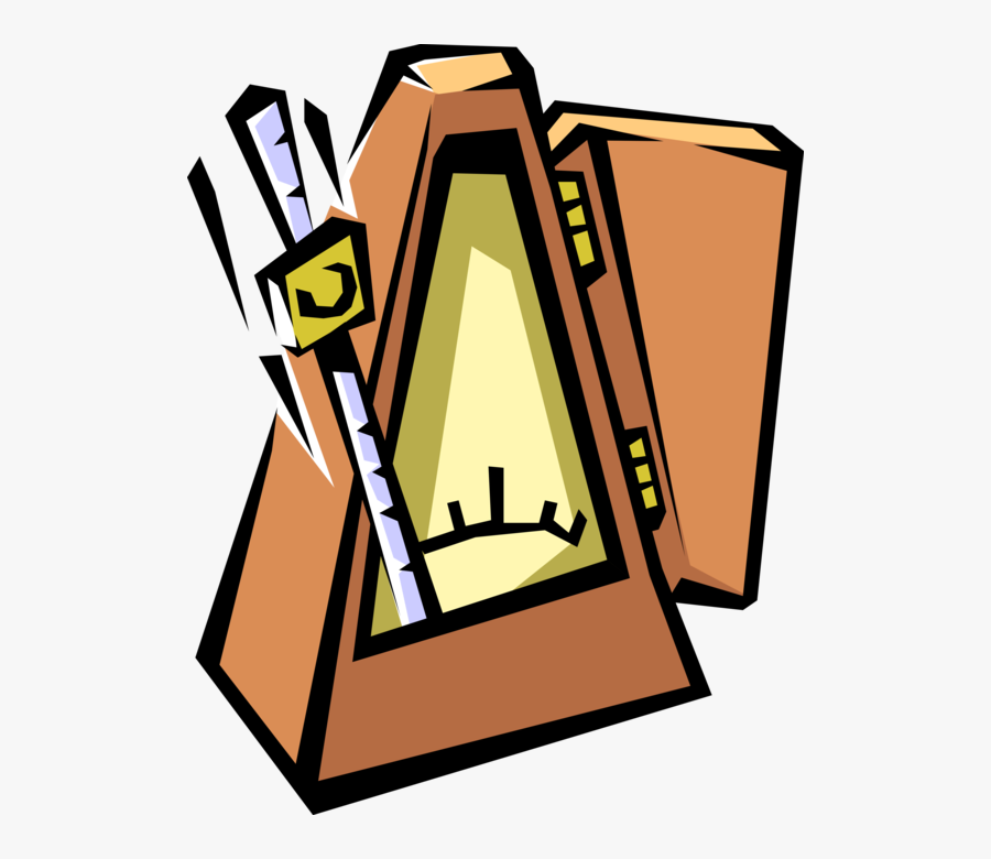 Vector Illustration Of Musician"s Metronome Helps Keep - Metronome Clipart, Transparent Clipart