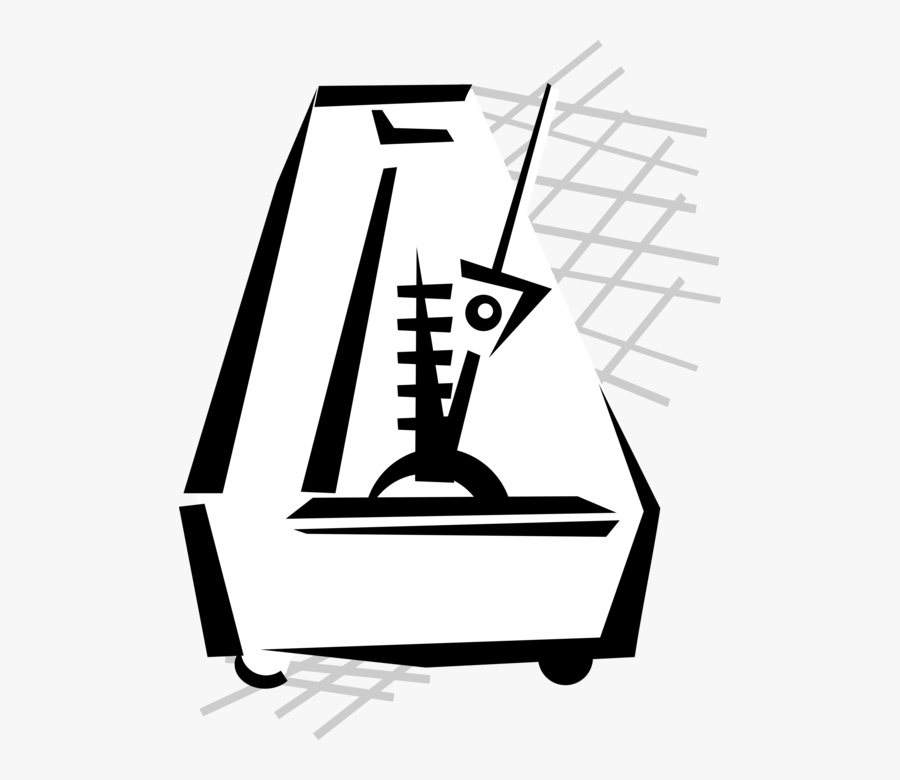 Vector Illustration Of Musician"s Metronome Helps Keep, Transparent Clipart