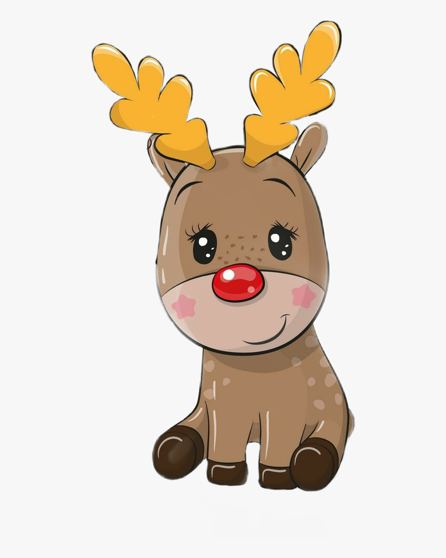 #reindeer #rudolph #rudolphrednosereindeer #cutepets - Cute Cartoon A Christmas Drawing, Transparent Clipart