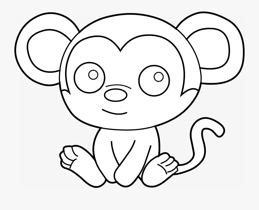 Free Outline Ofy Download Clip Art Boy Coloring Pages - Coloring Page Of A Monkey Easy, Transparent Clipart
