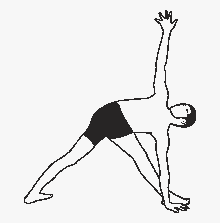 Begin With Tadasana - Parivrtta Trikonasana Black And White, Transparent Clipart