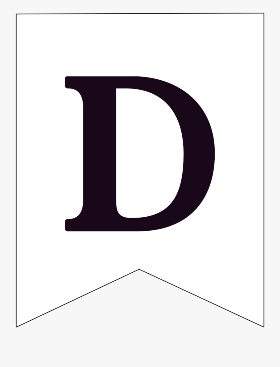 Free Printable Black And White Pennant Banner Letter, Transparent Clipart