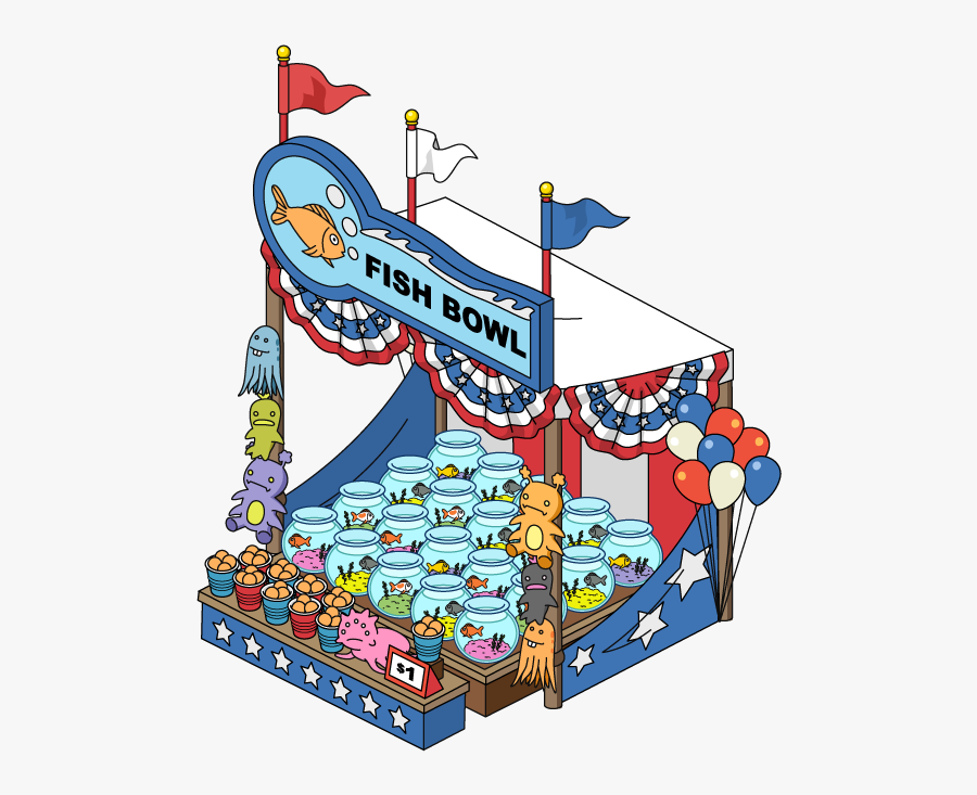 Traumatized Fish Carnival Stall - Carnival Games Cartoon Transparent, Transparent Clipart