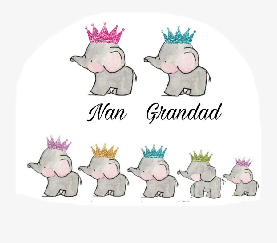 #grandparents #grandad #grandkids #nan - Elephant Family Picsart, Transparent Clipart