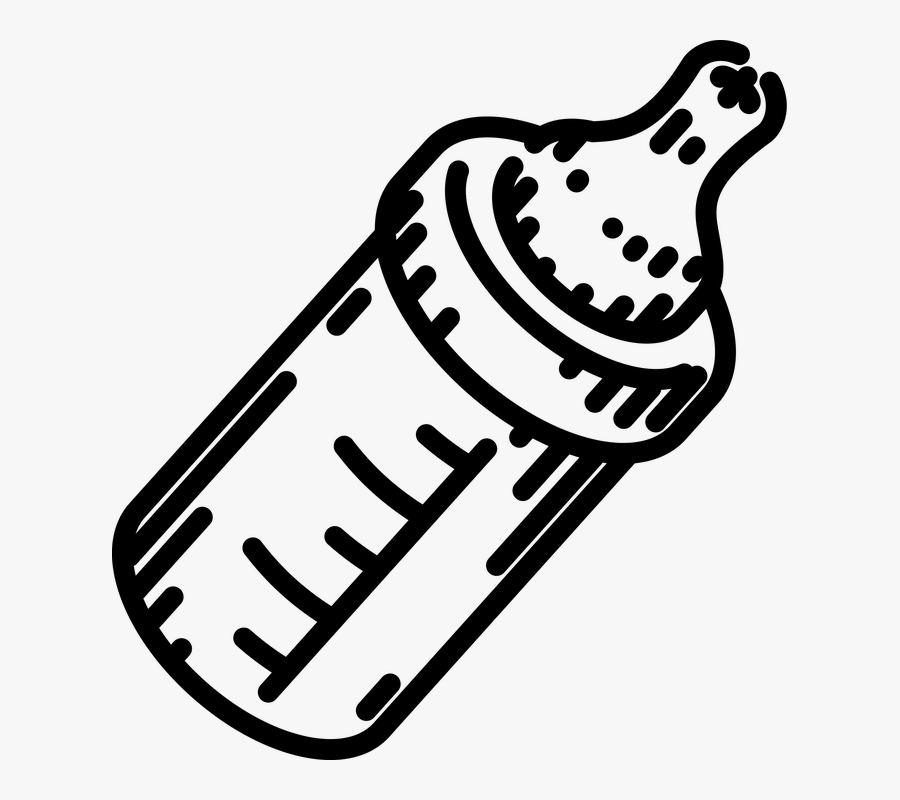 Download Black And White Baby Bottle Outline Clip Art , Free ...