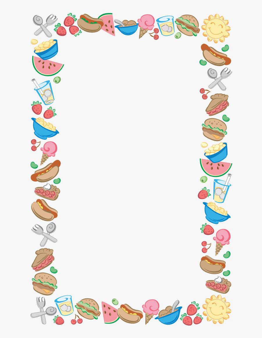 Foods Clipart Borders - Children Borders, Transparent Clipart