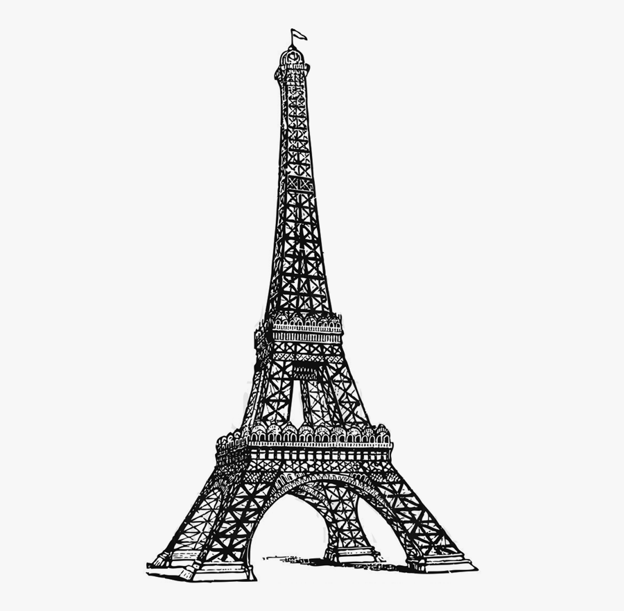 Eiffel Tower Drawing Line Art - Eiffel Tower Drawing Png, Transparent Clipart