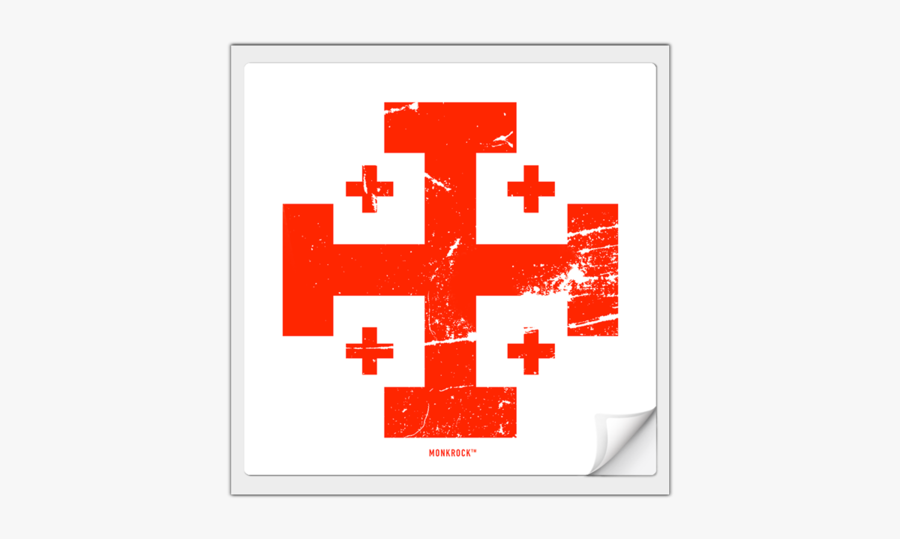 Jerusalem Cross Sticker"
 Class= - Drapeau Chrétien, Transparent Clipart