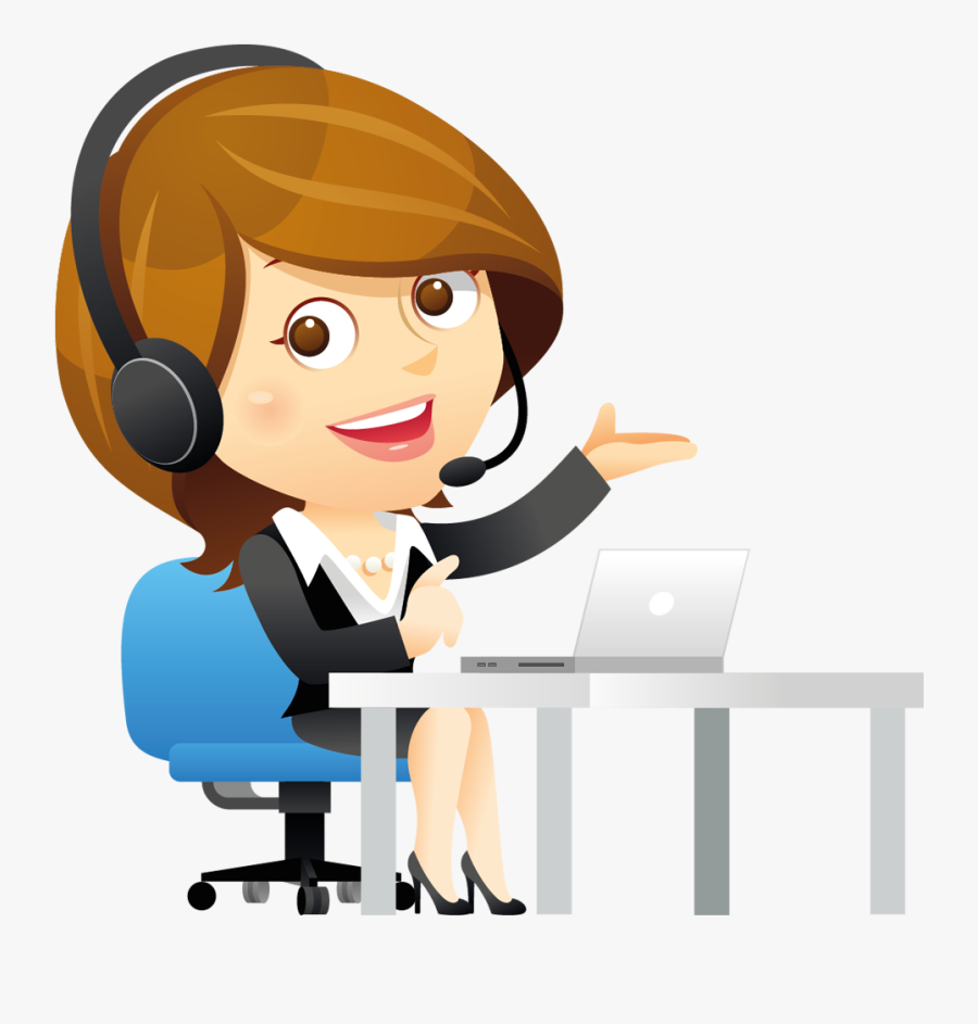 Graphic Stock Partners Hosted Telephony Introducer - Call Center Agent Cartoon, Transparent Clipart