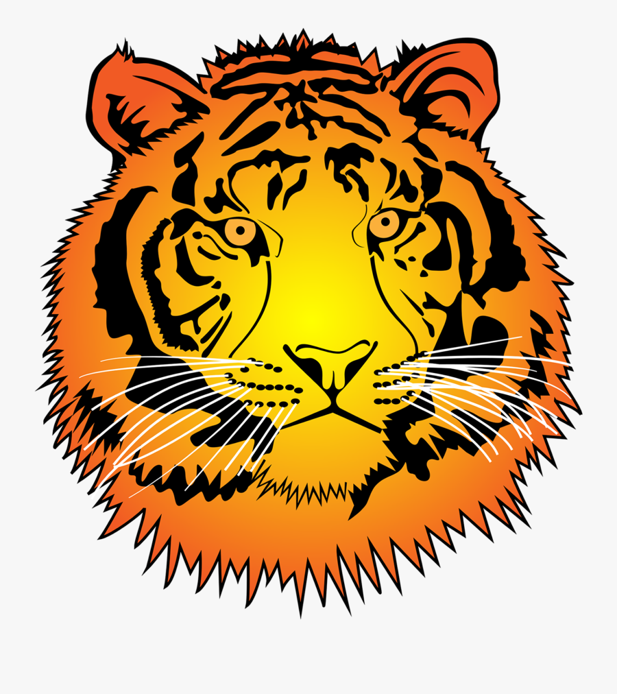Tiger Clipart Inside Number - Tiger Front Face Drawing, Transparent Clipart