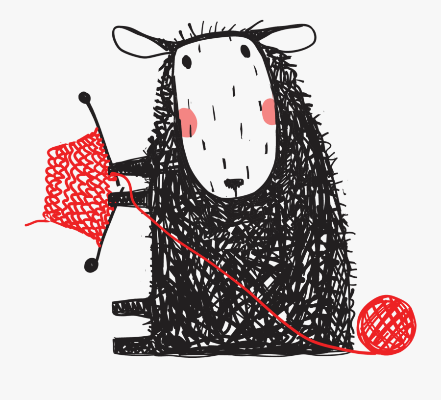 Cute Knitting Sheep, Transparent Clipart