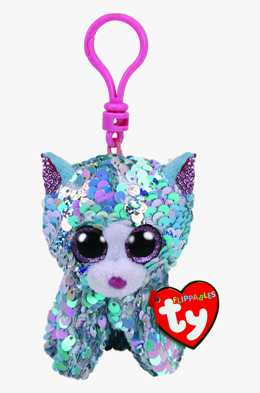 Ty Beanie Boo Flippables Clip Whimsy Cat - Keychain Beanie Boo Cat, Transparent Clipart