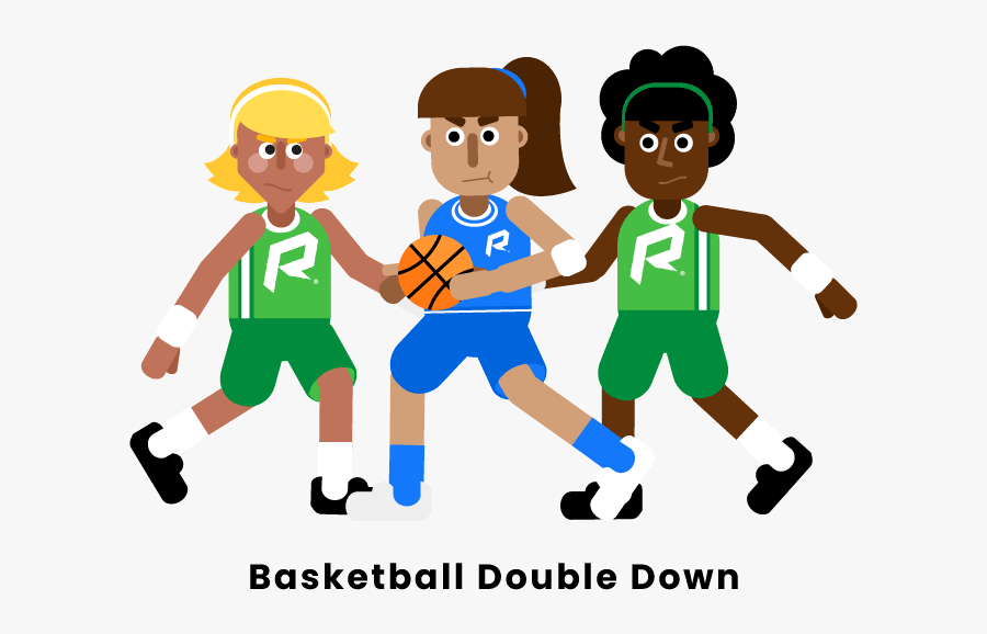 Basketball Double Down - Cartoon, Transparent Clipart