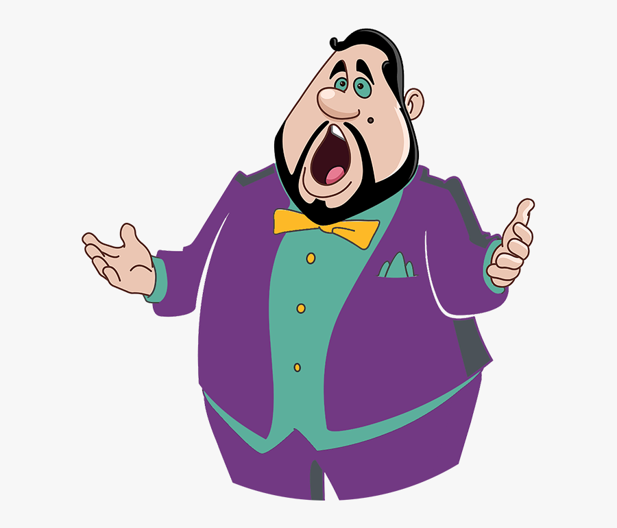 Lend Me A Tenor - Fat Man Cartoon In A Tux, Transparent Clipart