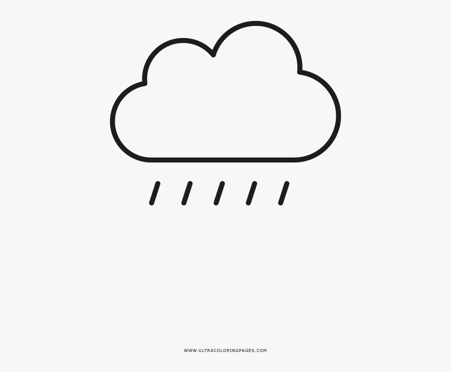 Rain Cloud Coloring Page - Line Art, Transparent Clipart