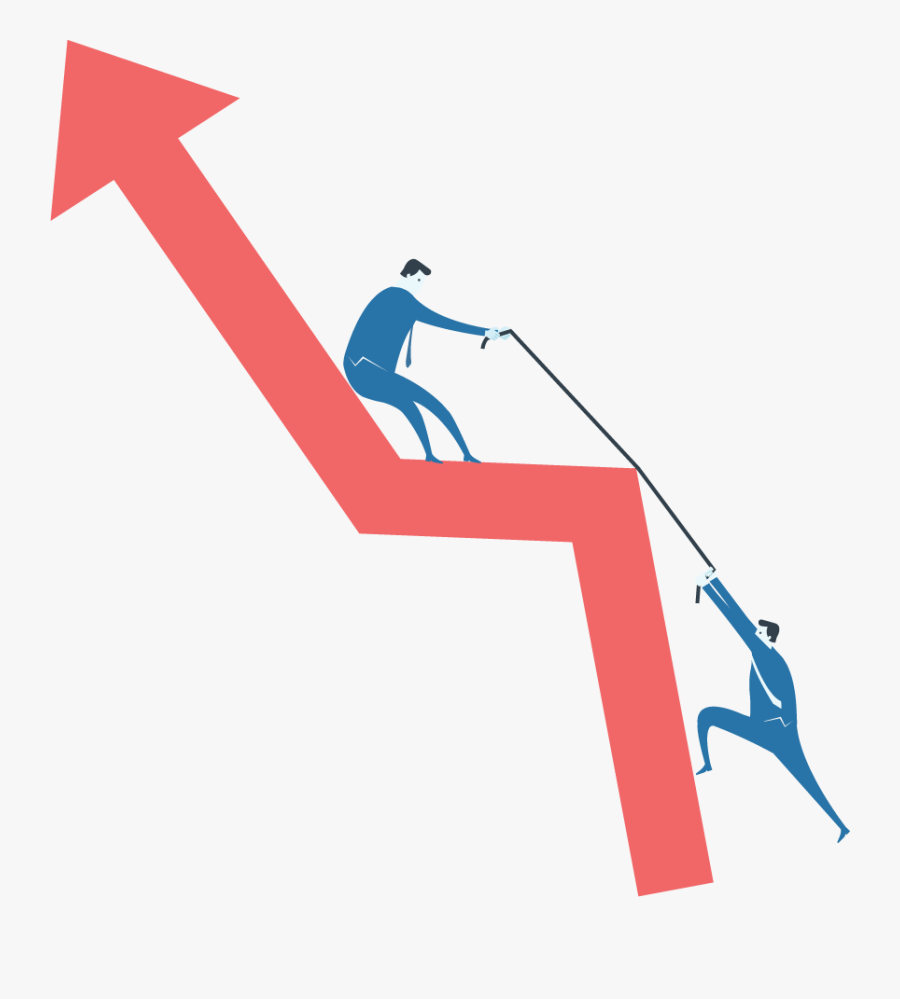 Men Climbing An Uptrending Arrow, Transparent Clipart