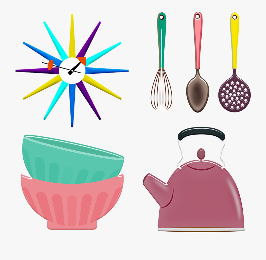 Kitchen Utensils Retro Kitchen Bowls Free Photo - Imagens De Utensílios De Cozinha, Transparent Clipart