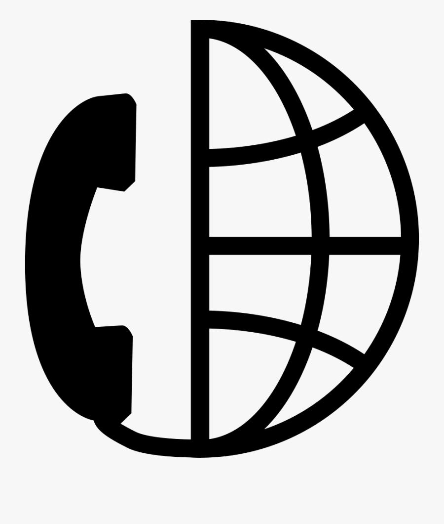 International Call Symbol For Interface Of Half Earth - Globe With Arrow Icon, Transparent Clipart