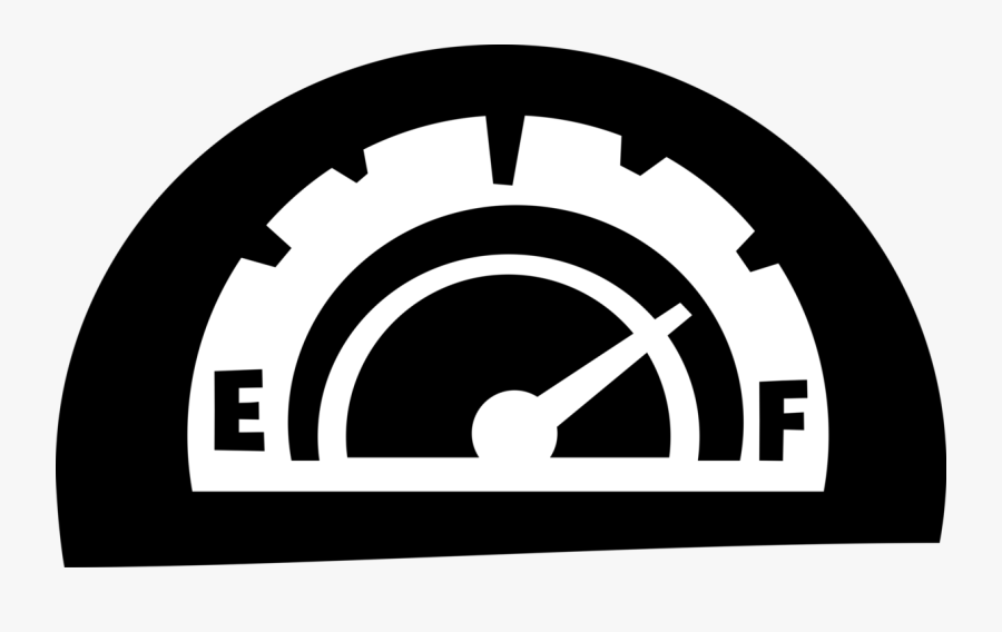 Vector Illustration Of Fuel Gauge In Automobile Motor - Circle, Transparent Clipart