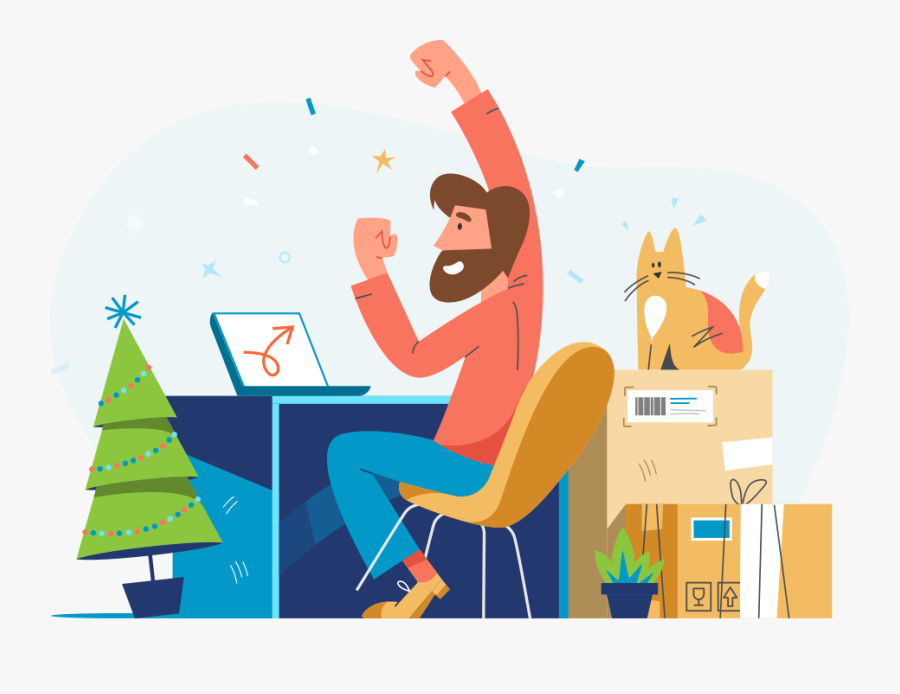 E Commerce Success Illustration, Transparent Clipart