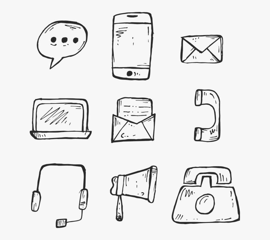 Hand Drawn Phone Png, Transparent Clipart