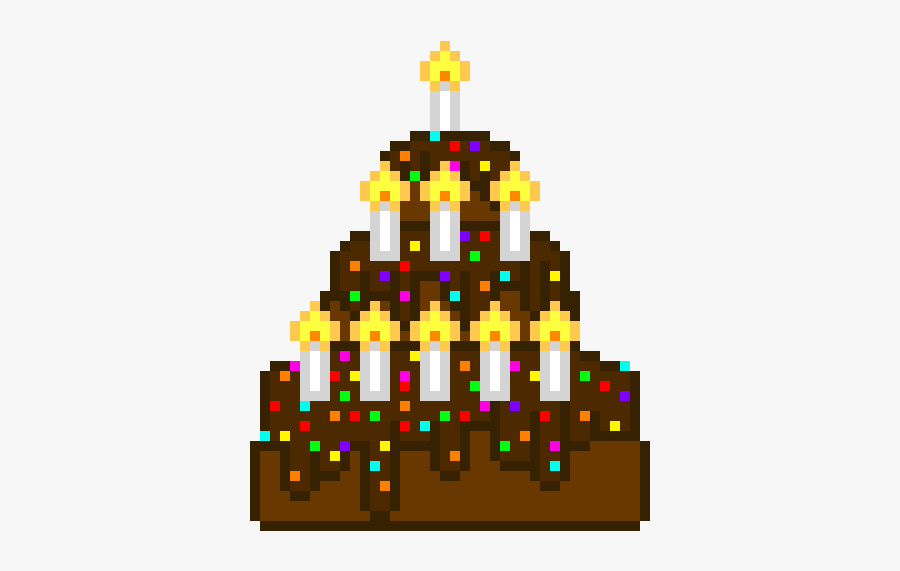 Pixel Art Birthday Cake, Transparent Clipart