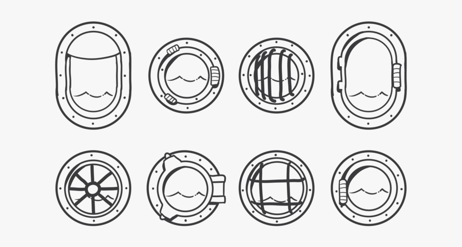 Porthole Icons Vector - Porthole Drawing, Transparent Clipart