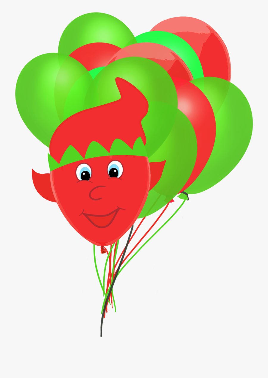 Elf Balloon And Christmas Balloons - Illustration, Transparent Clipart
