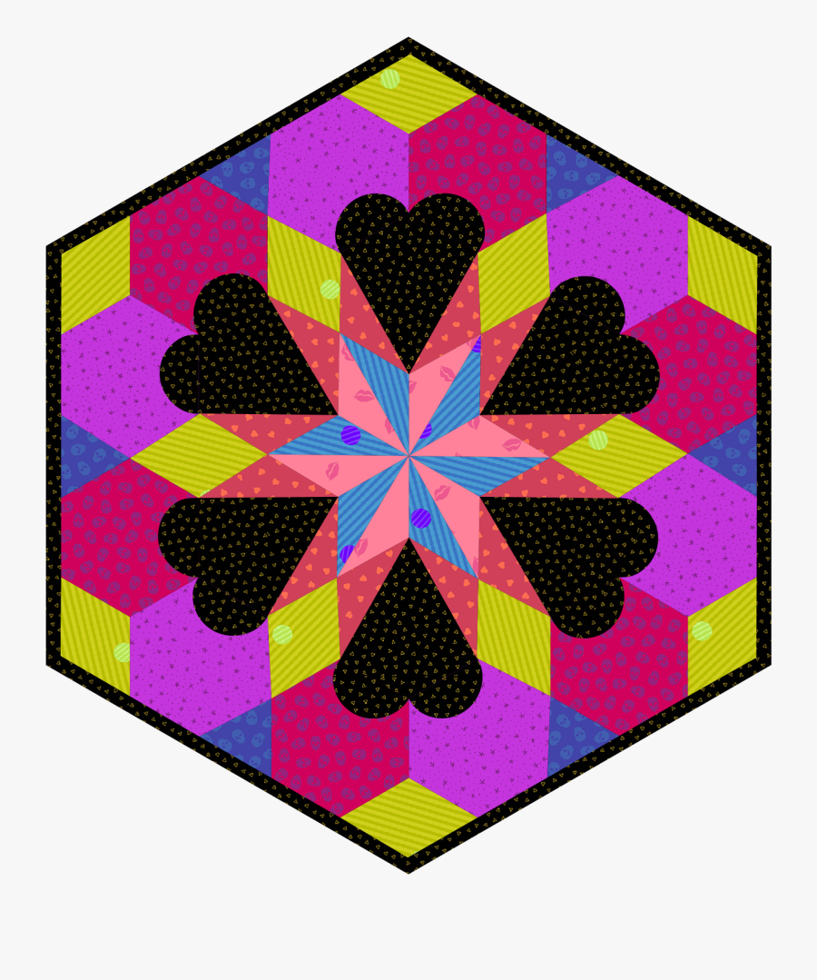 Heartburst Epp Quilt Kit - English Paper Piecing, Transparent Clipart
