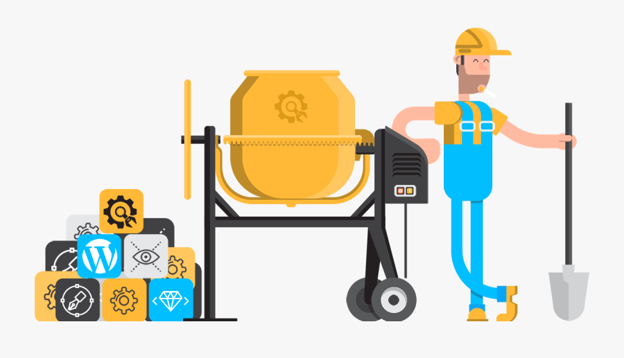 Hard Worker On Site - Flat Under Construction Png, Transparent Clipart