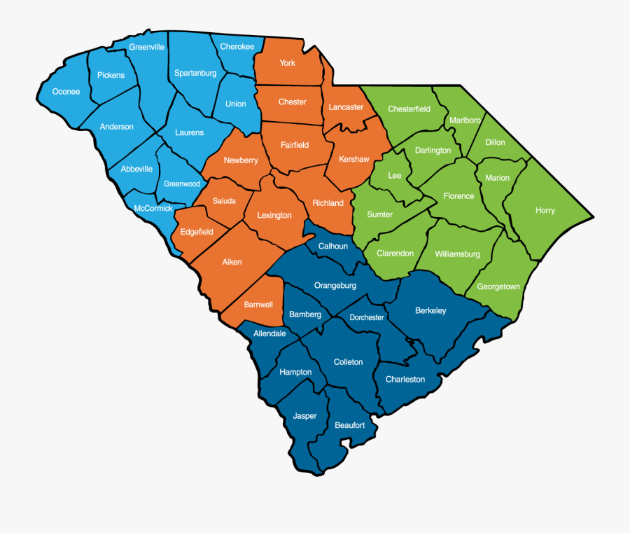 South Carolina County Map - Map, Transparent Clipart
