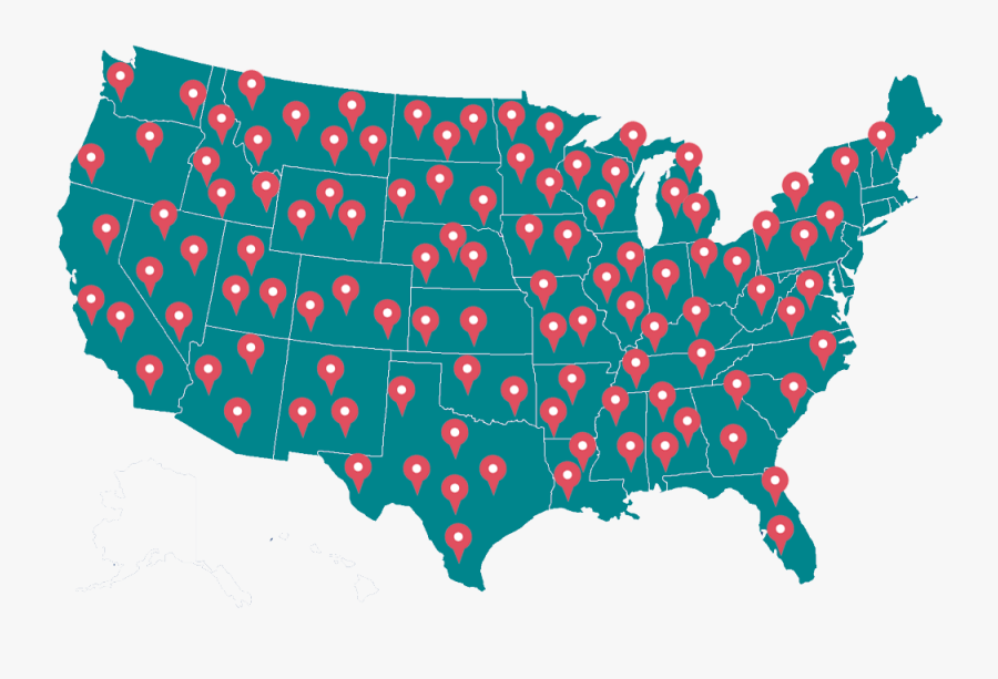 Map With Provider Locations - Mega Millions States, Transparent Clipart