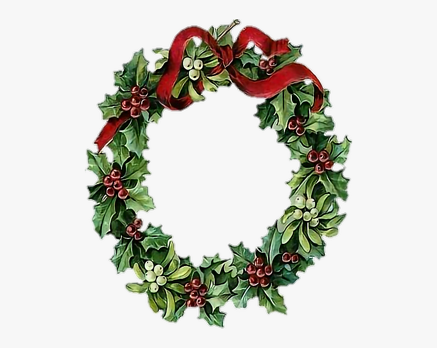 #wreath #holly #christmas #holidays - Christmas Wreath Vector Png, Transparent Clipart