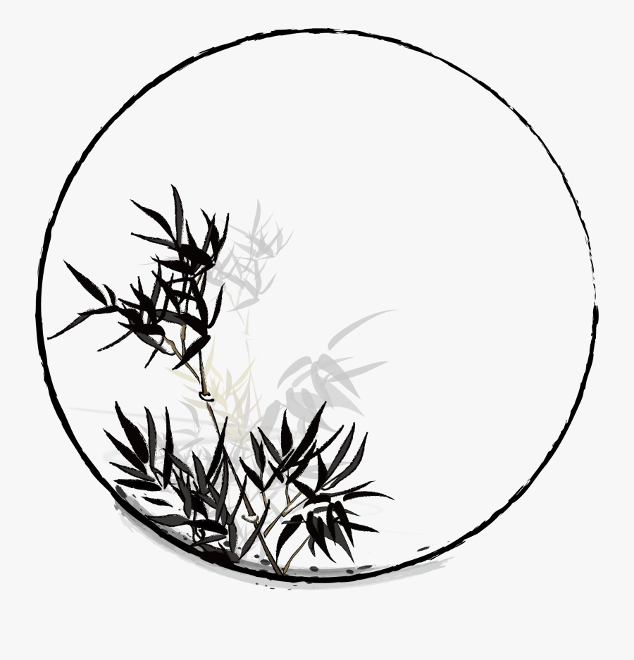 Hand Painted Chinese Style Ink Plant Png And Vector, Transparent Clipart