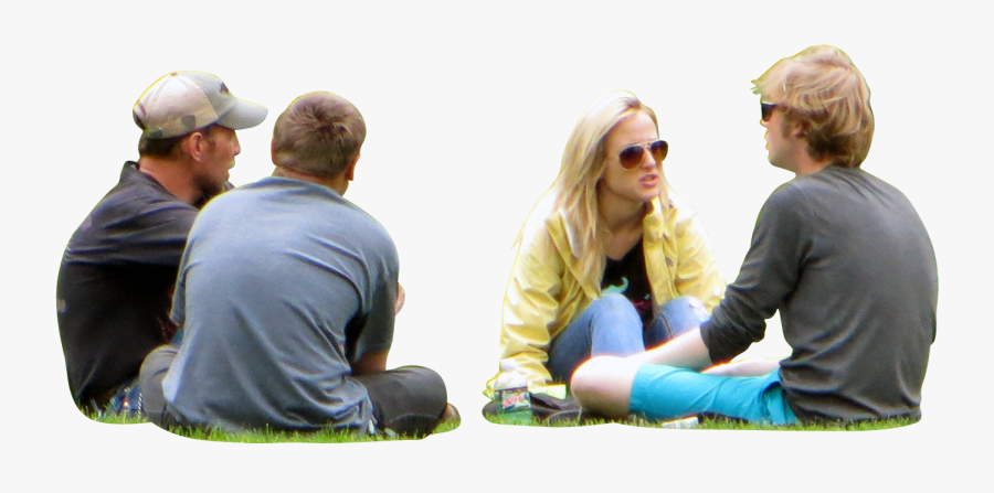 Transparent Clipart Of People Sitting Together - Cutout People Sitting Png, Transparent Clipart