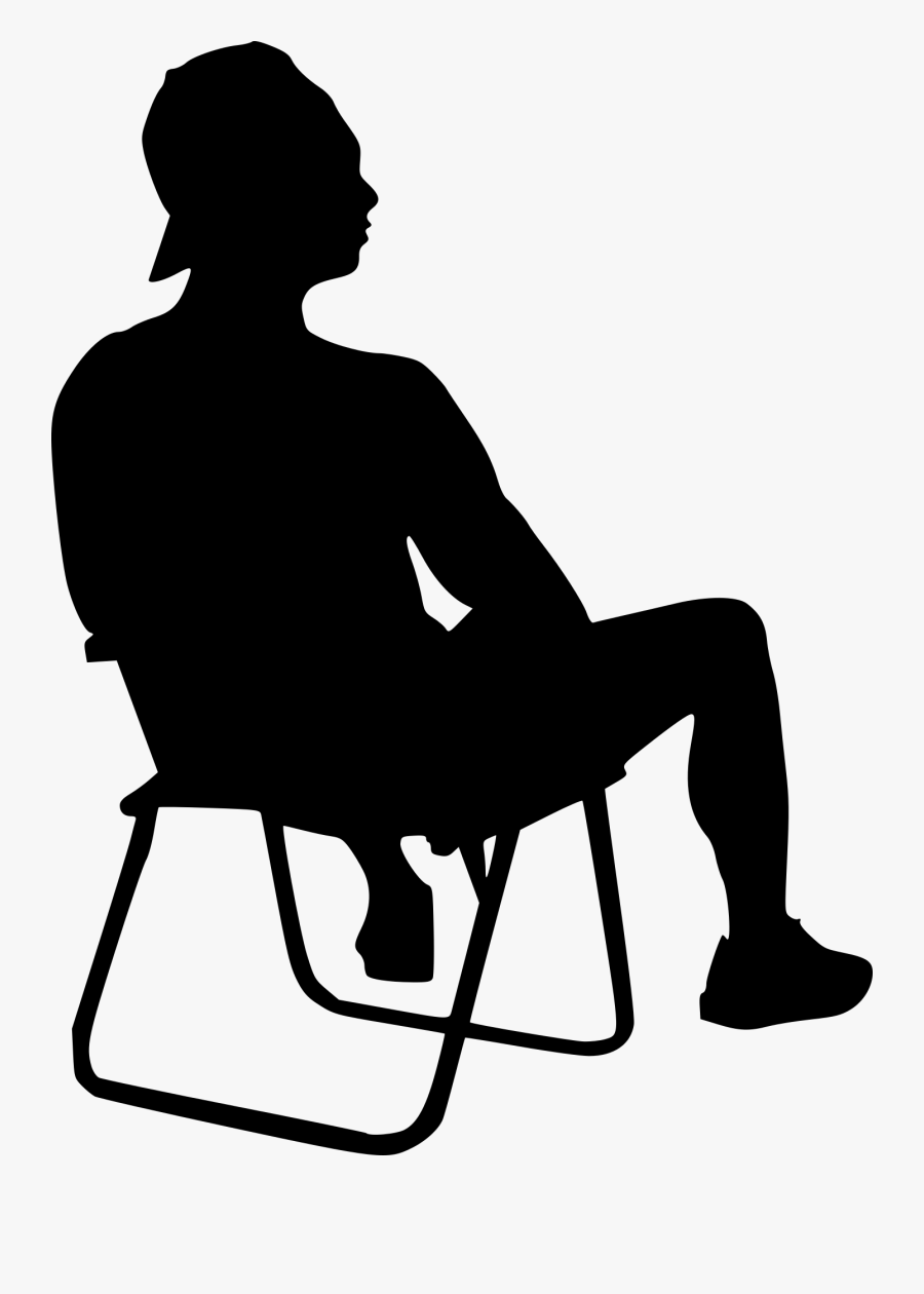 Silhouette Person Sitting On Chair Png, Transparent Clipart