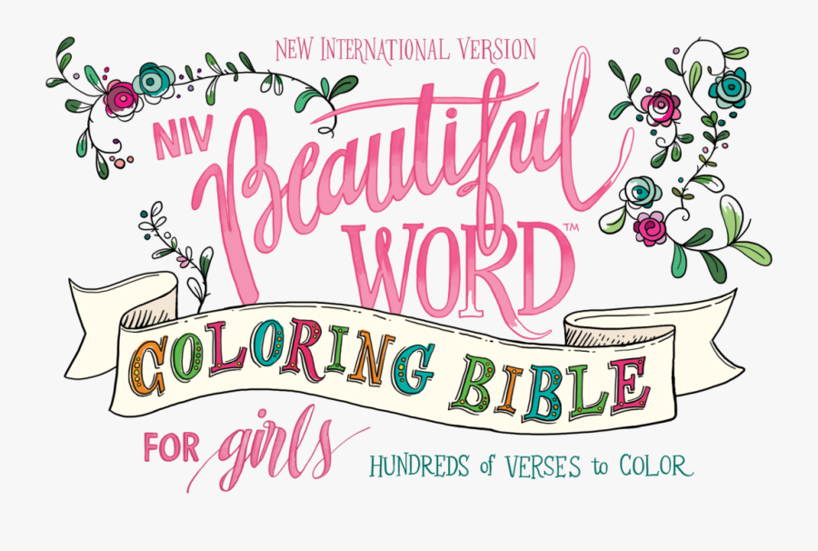 9780310763543 Bw Coloring Owrap For Girls - Niv Beautiful Word Coloring Bible, Transparent Clipart