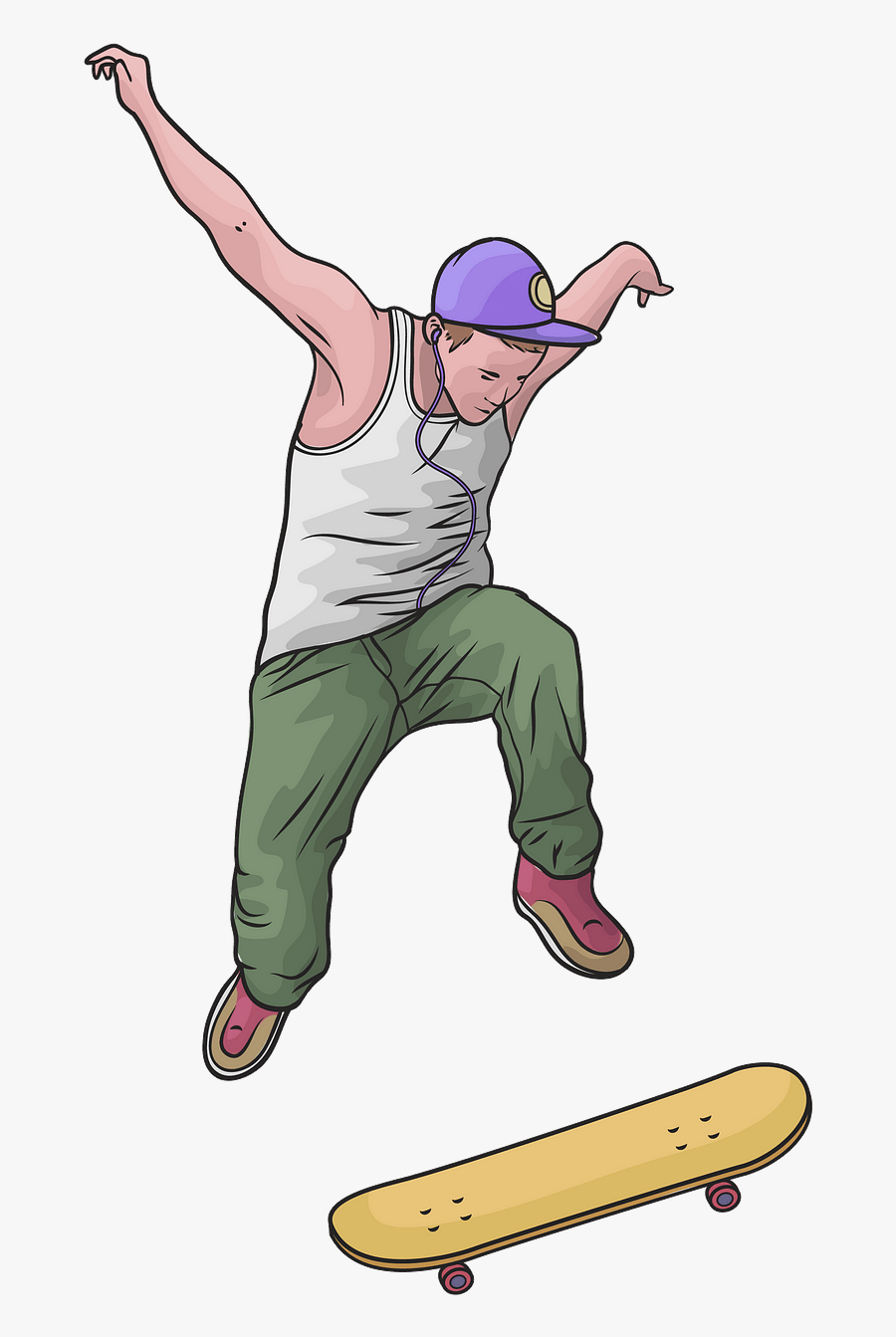 Skateboard Deck, Transparent Clipart