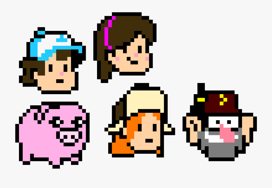 Dipper, Mabel, Waddles, Stan, Wendy - Dipper Y Mabel Pixel Art, Transparent Clipart