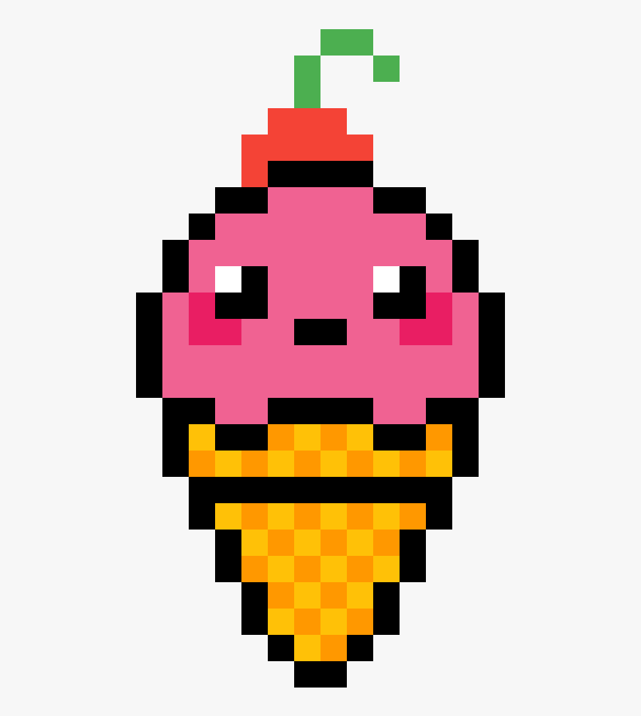 Ice Cream Cone Pixel Art, Transparent Clipart