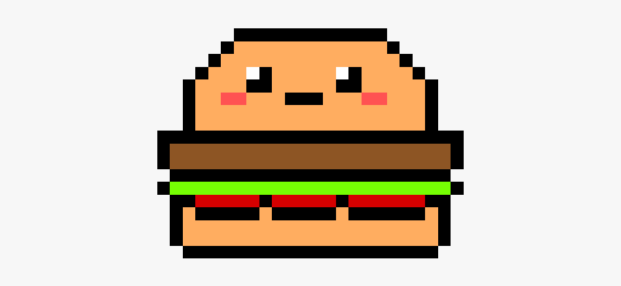 Kawaii Burger Pixel Art, Transparent Clipart