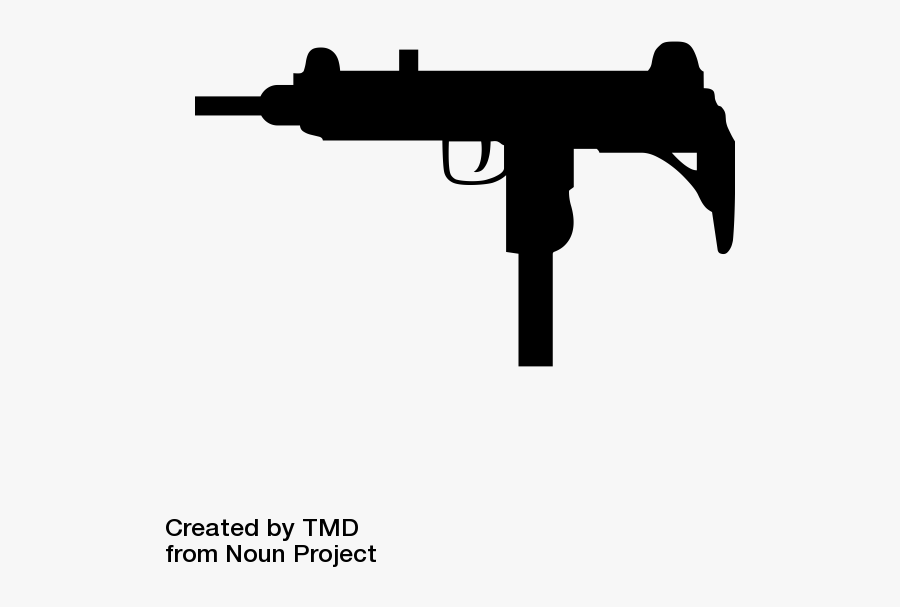 Uzi Submachine Gun Firearm - Uzi Gun, Transparent Clipart