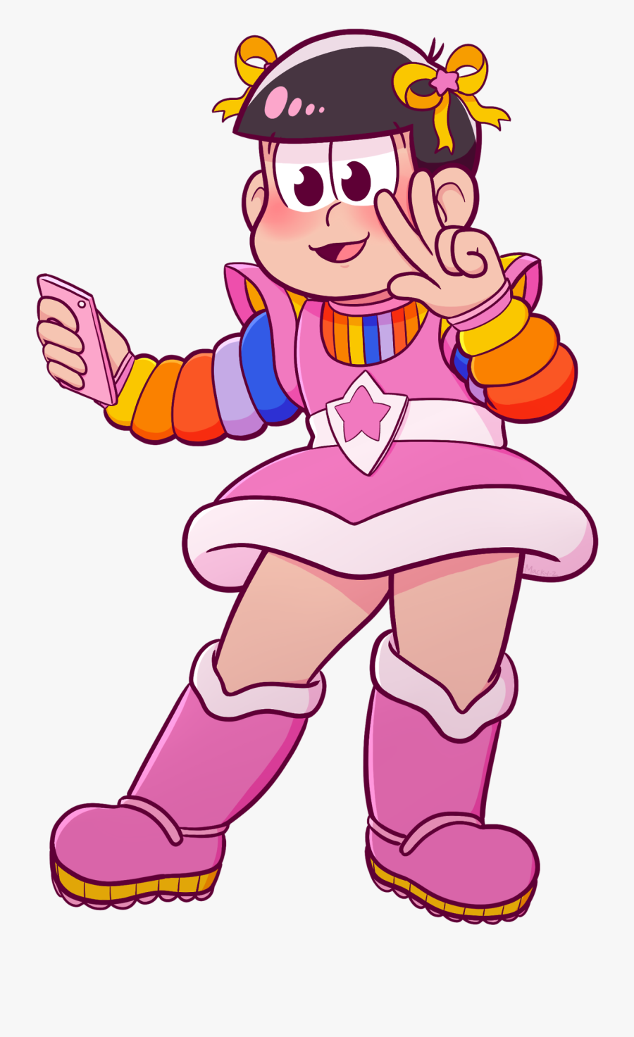 Osomatsu Color Kids Part Six, Todomatsu As Tickled - Cartoon, Transparent Clipart