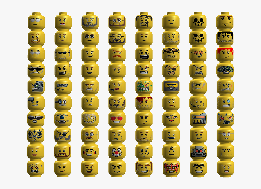 Fig Heads - All The Lego Faces, Transparent Clipart