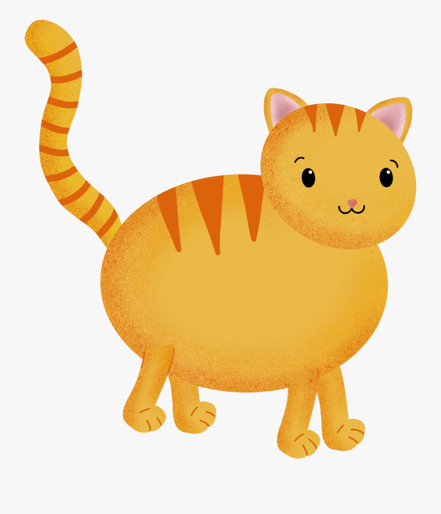 Orange Cartoon Cat Transparent, Transparent Clipart
