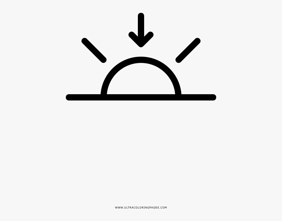 Sunset Coloring Page, Transparent Clipart