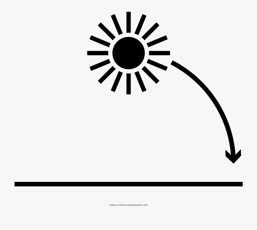 Sunset Coloring Page - Daytime Icon, Transparent Clipart