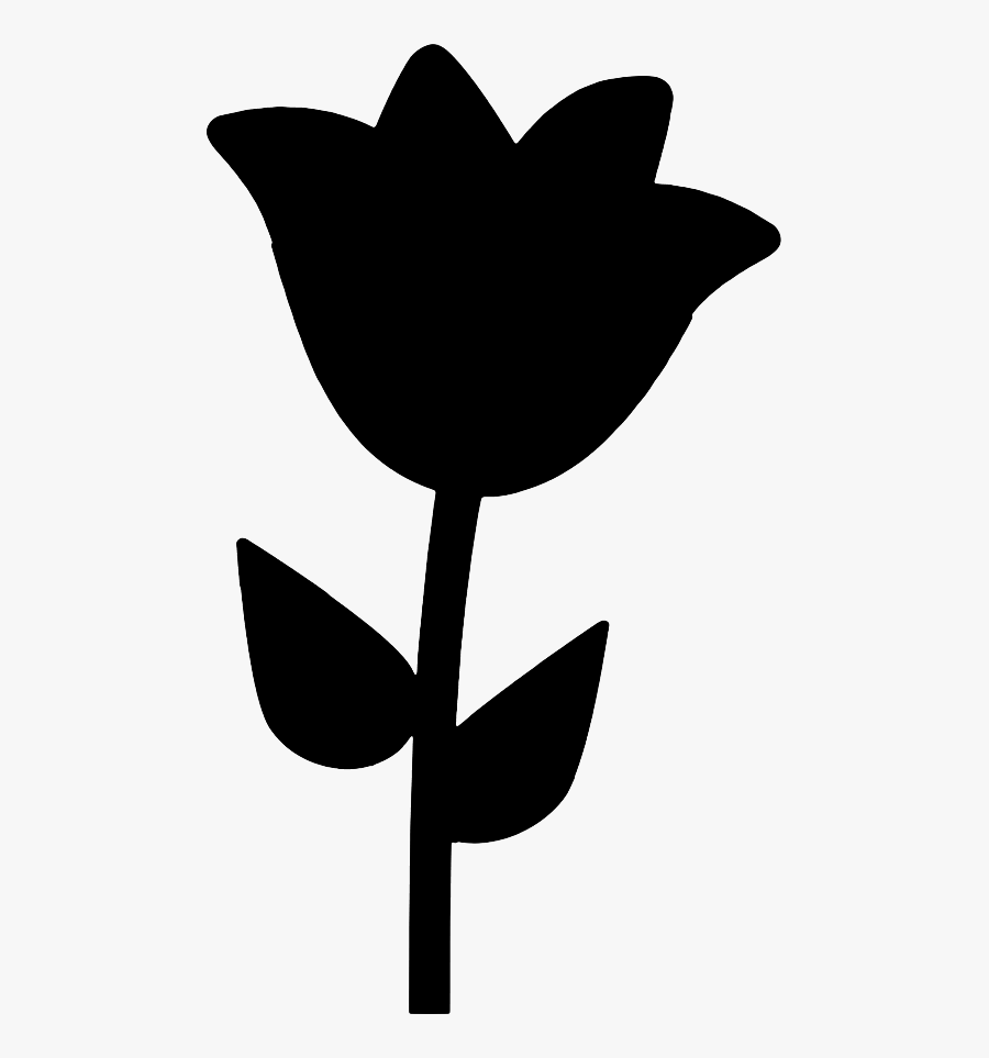 Clip Art Leaf Plant Stem Silhouette Line - Tulip, Transparent Clipart