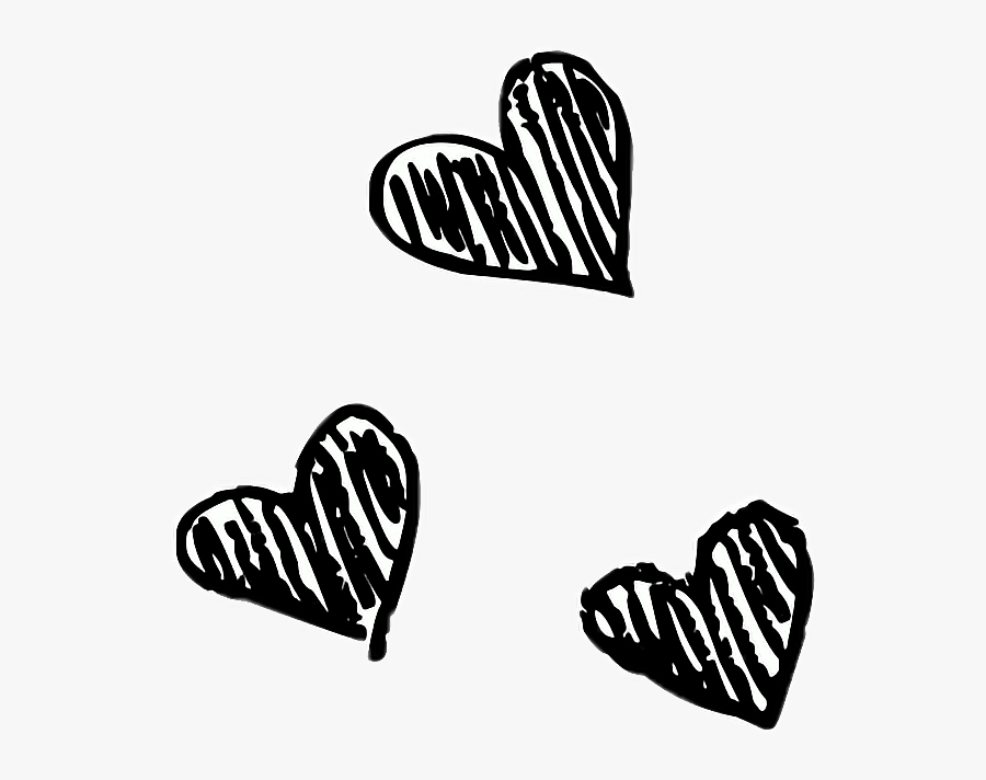 #heart #art #pencil #doodle #drawing #blackandwhite - Heart Black Drawing Png, Transparent Clipart