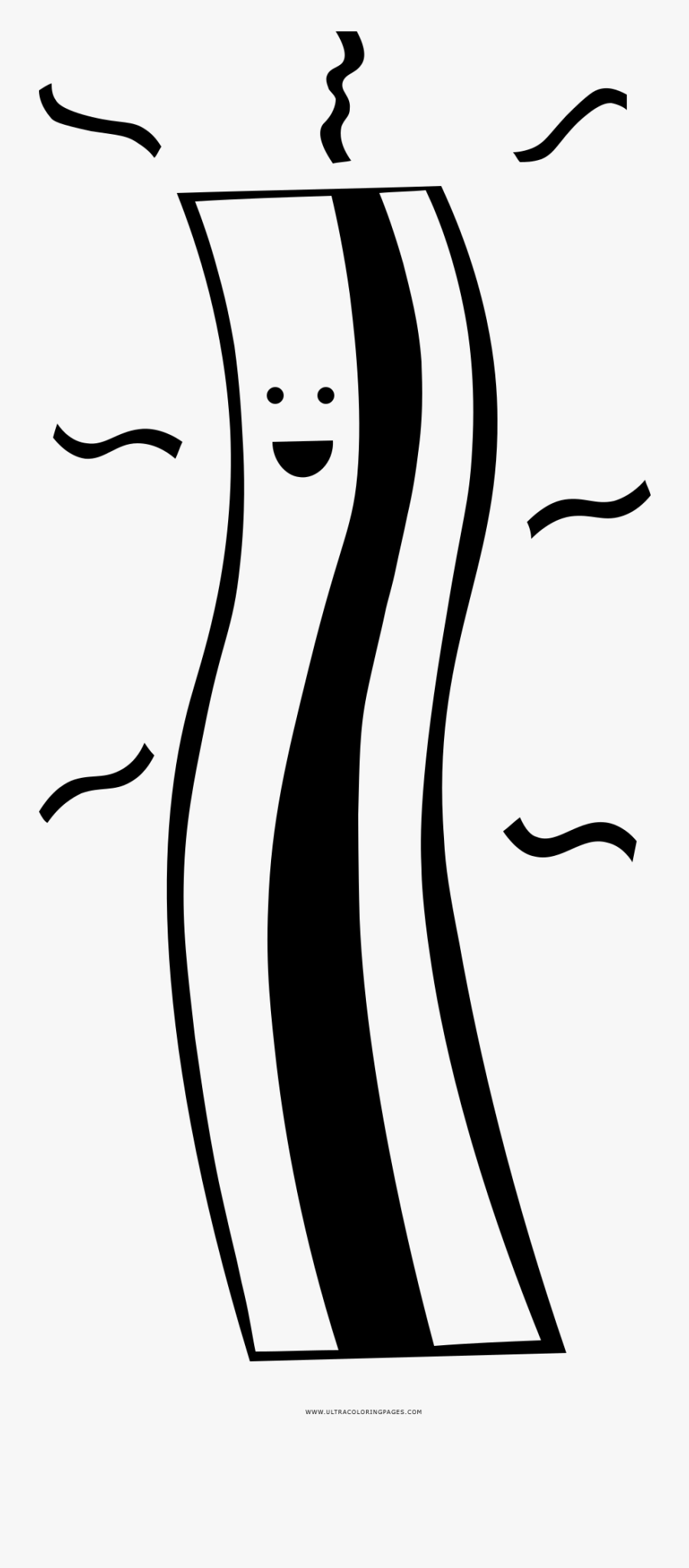 Sizzling Bacon Coloring Page - Bacon Coloring Pages, Transparent Clipart